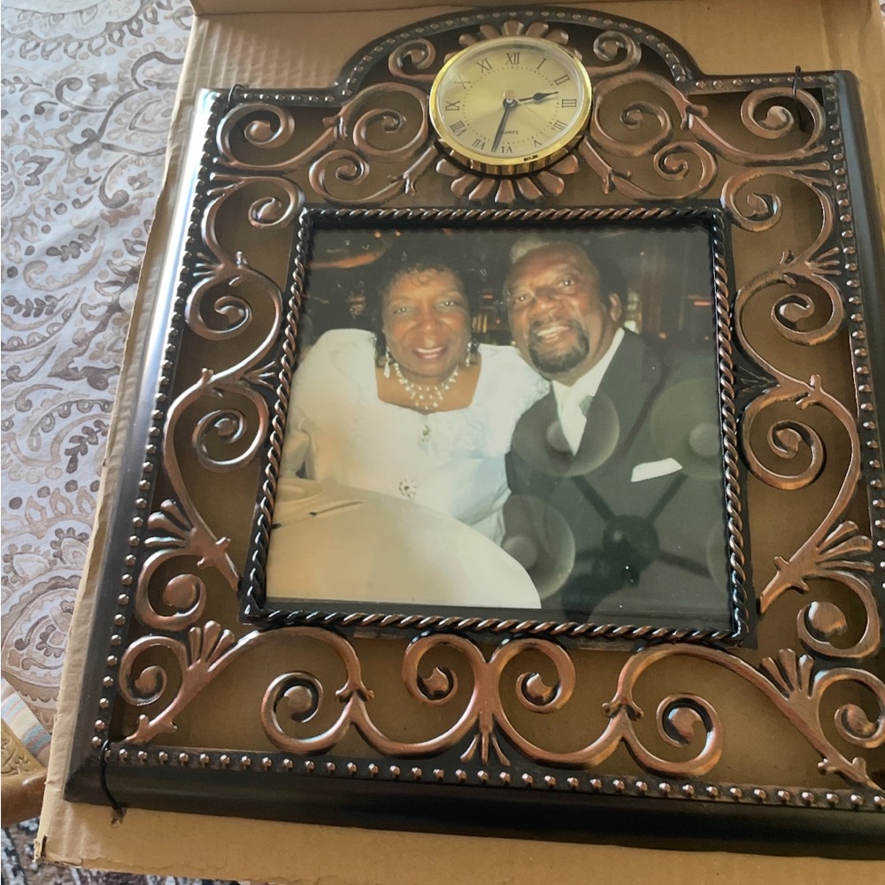 Elegant Copper and Black Wall Clock Frame